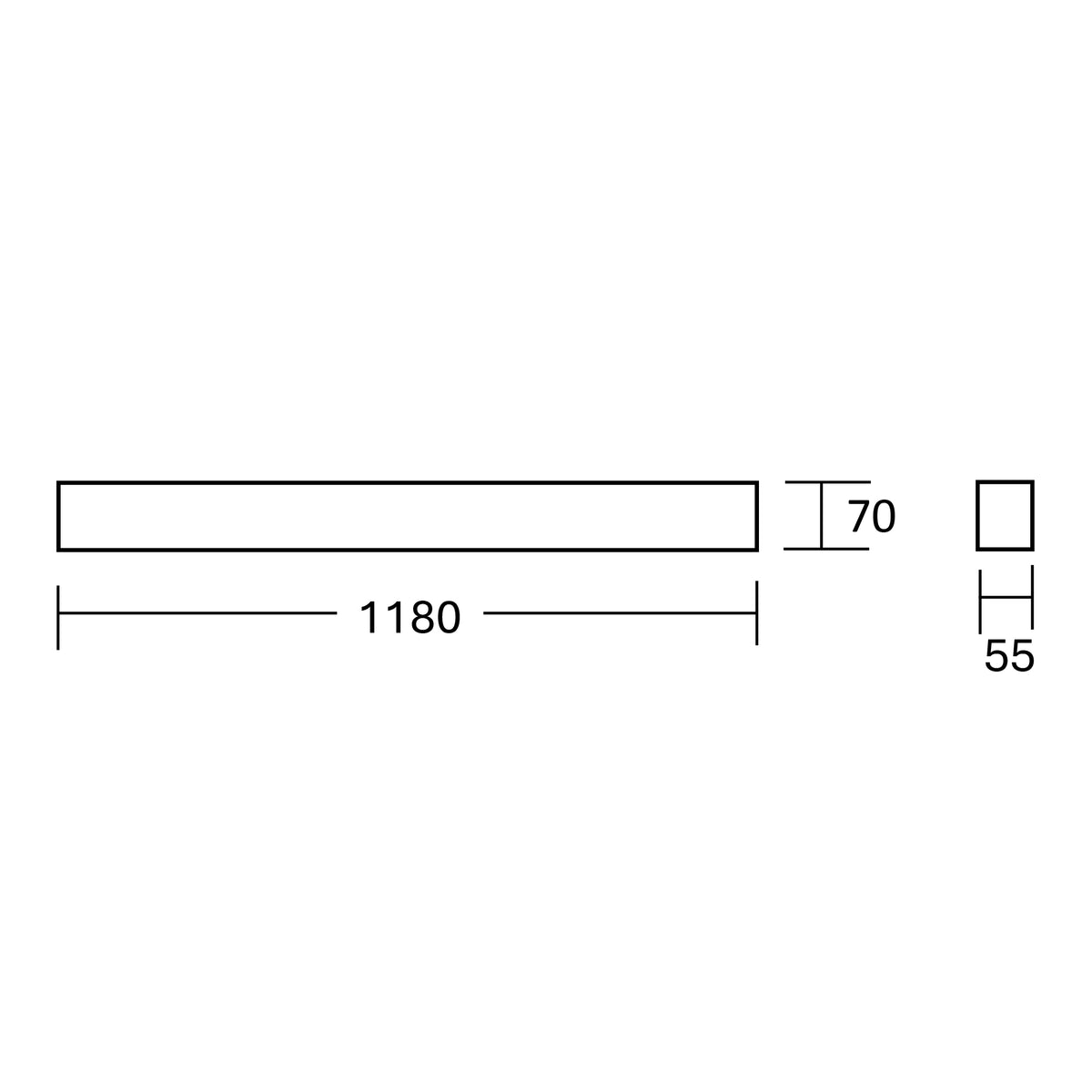 Estevez Luminaria LED Straight ECO 36W 1180x55mm Blanco/Negro 4200K Modelo 19613-0-NW-ECO