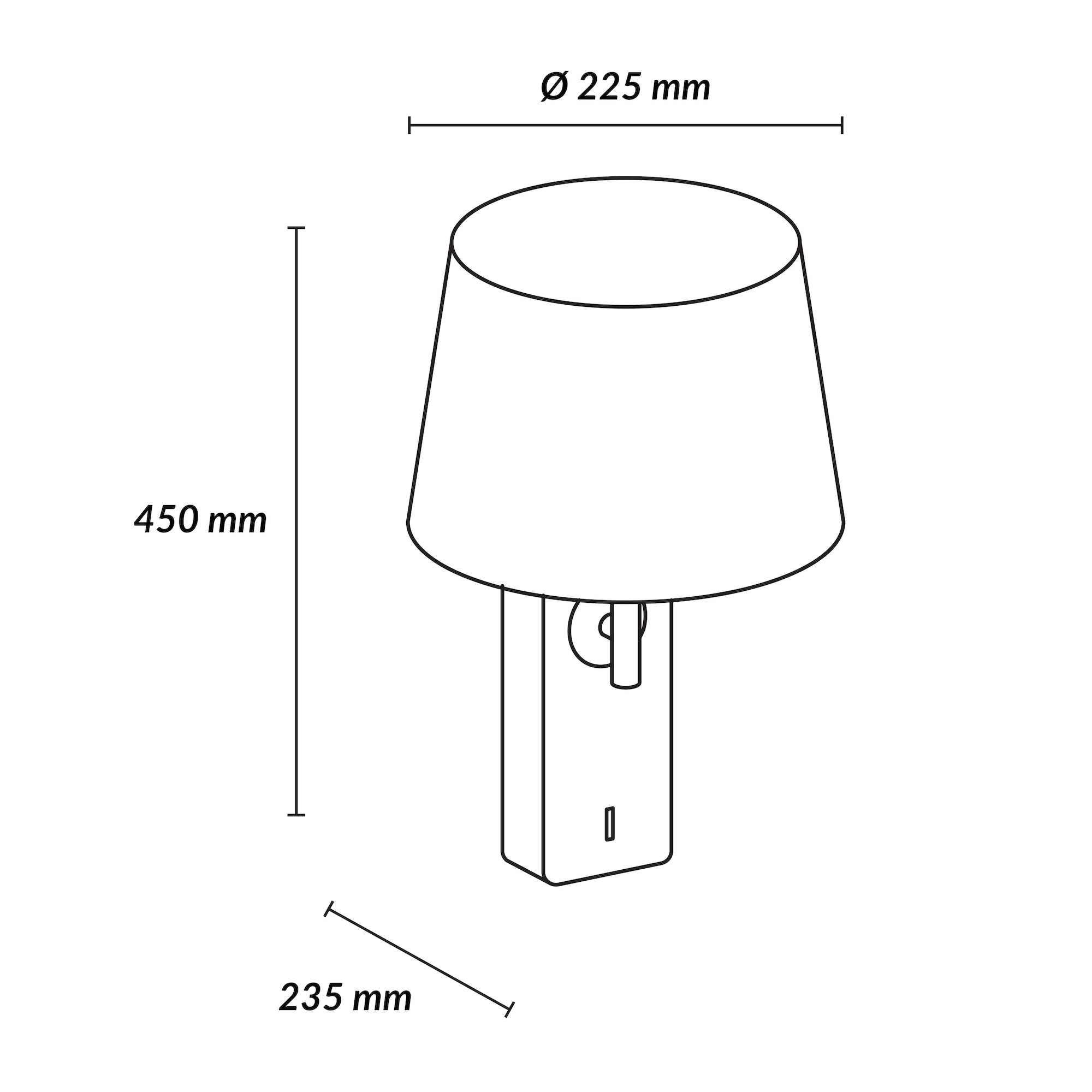 Estevez Luminaria De Pared para Dormitorio E26 Aura, Modelo EDE-0118-BLA