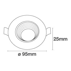 Foco Empotrable Ipsa LED-R-01/B | Base GU5.3 | MR16 | Diseño Moderno | Iluminación Interior- Luzdeco