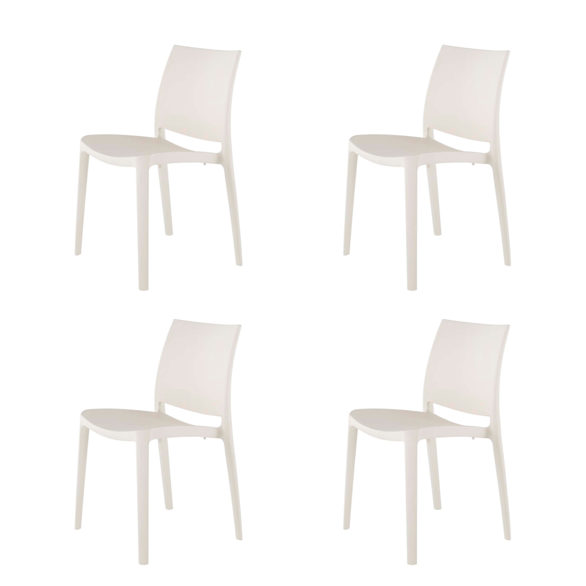 Lagoon Set de 4 Sillas de Comedor Simples para Interior y Exterior, Modelo Sensilla 7052