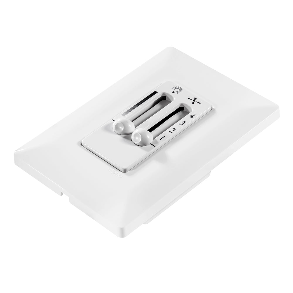 Estevez Control Dual Deslizable para Ventilador y Luz c/ Placa Alpha, Modelo E90332