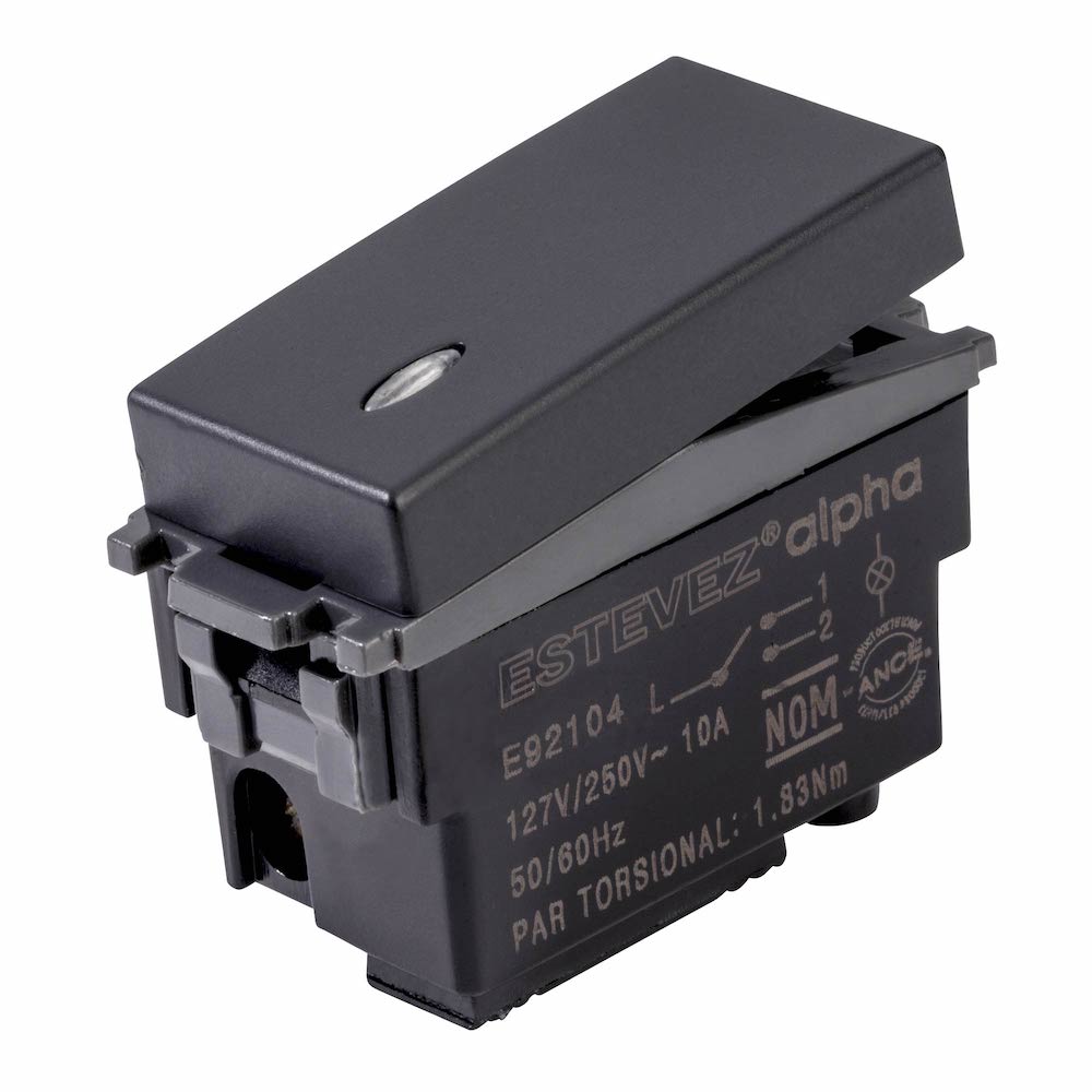 Estevez Apagador Escalera con Piloto LED 1 módulo Alpha, Modelo E90104.16