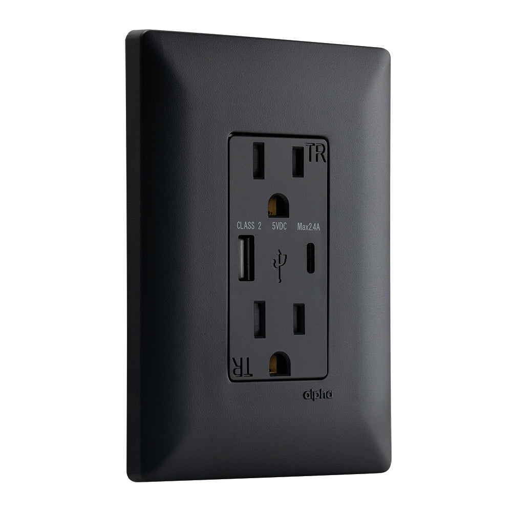 Estevez Control Duplex 2P +T 15A USBA + USBC con Placa Alpha, Modelo E90336