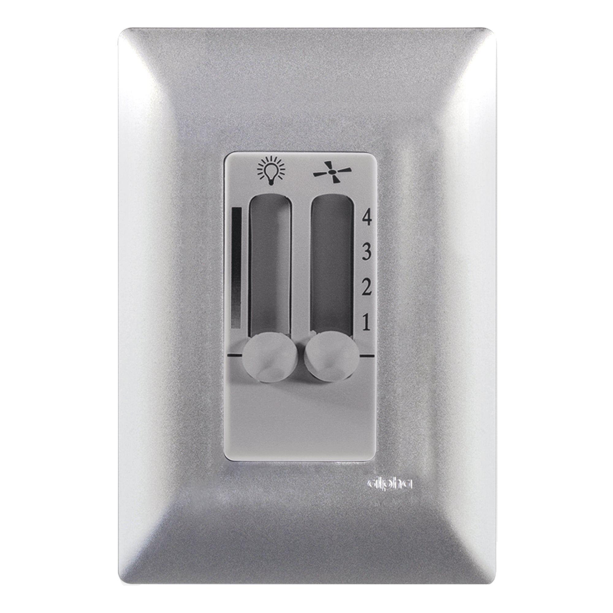 Estevez Control Dual Deslizable para Ventilador y Luz c/ Placa Alpha, Modelo E90332