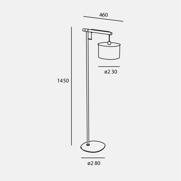 Lámpara de Pie LED Estevez EDE-0006-MAD - 15W, E14, Acero/Textil, Blanca/Madera - Luzdeco