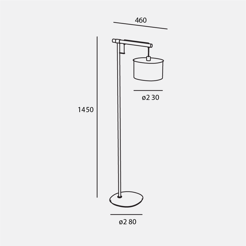 Estevez Luminario de Pie 15W, Modelo EDE-0006-MAD