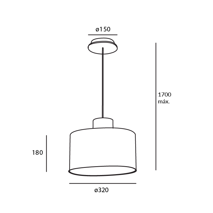 Estevez Lámpara Colgante 15W, Entrada E26, Modelo Lampa EDE-0007-MAD