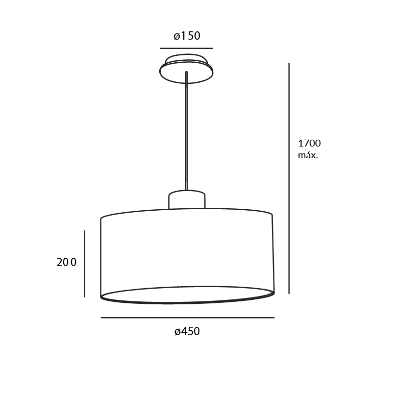 Estevez Lámpara Colgante 15W, Entrada E26, Modelo Lampa EDE-0007-MAD