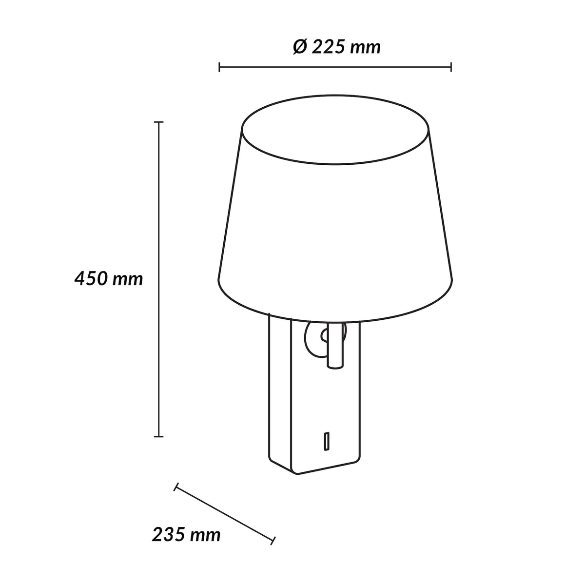 Estevez Luminaria De Pared para Dormitorio E26 Aura, Modelo EDE-0118-BLA