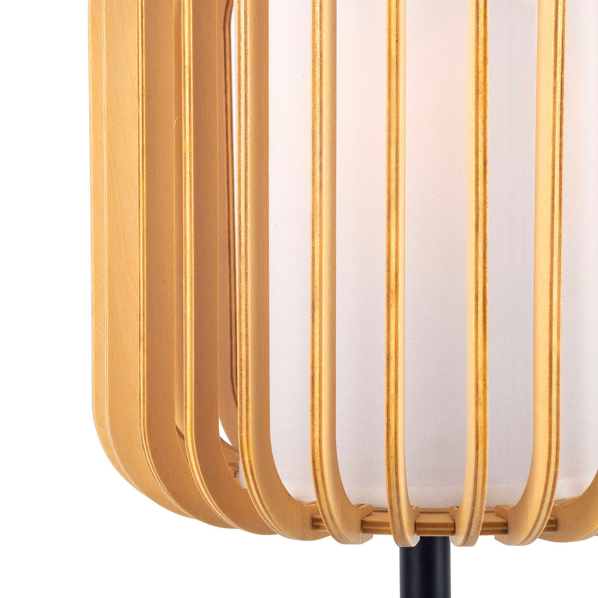 Estevez Luminario De Pie Viva Decorativo E26 Acero Madera Ø350 Mm, Modelo EDE-0201-NAT
