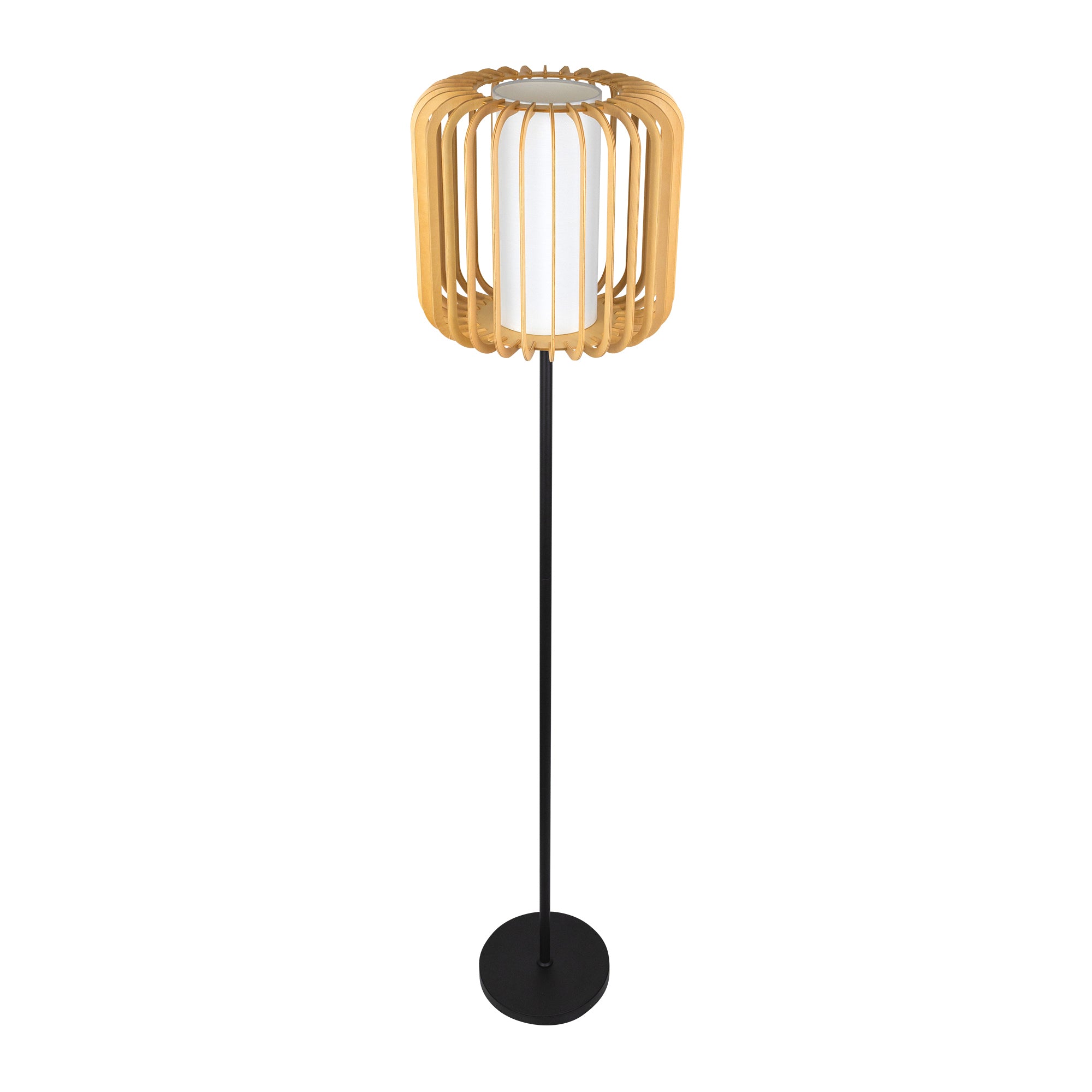 Estevez Luminario De Pie Viva Decorativo E26 Acero Madera Ø350 Mm, Modelo EDE-0201-NAT