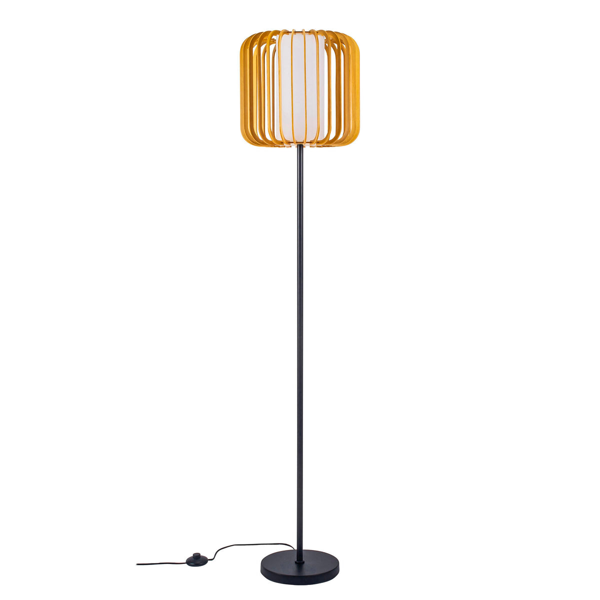 Estevez Luminario De Pie Viva Decorativo E26 Acero Madera Ø350 Mm, Modelo EDE-0201-NAT