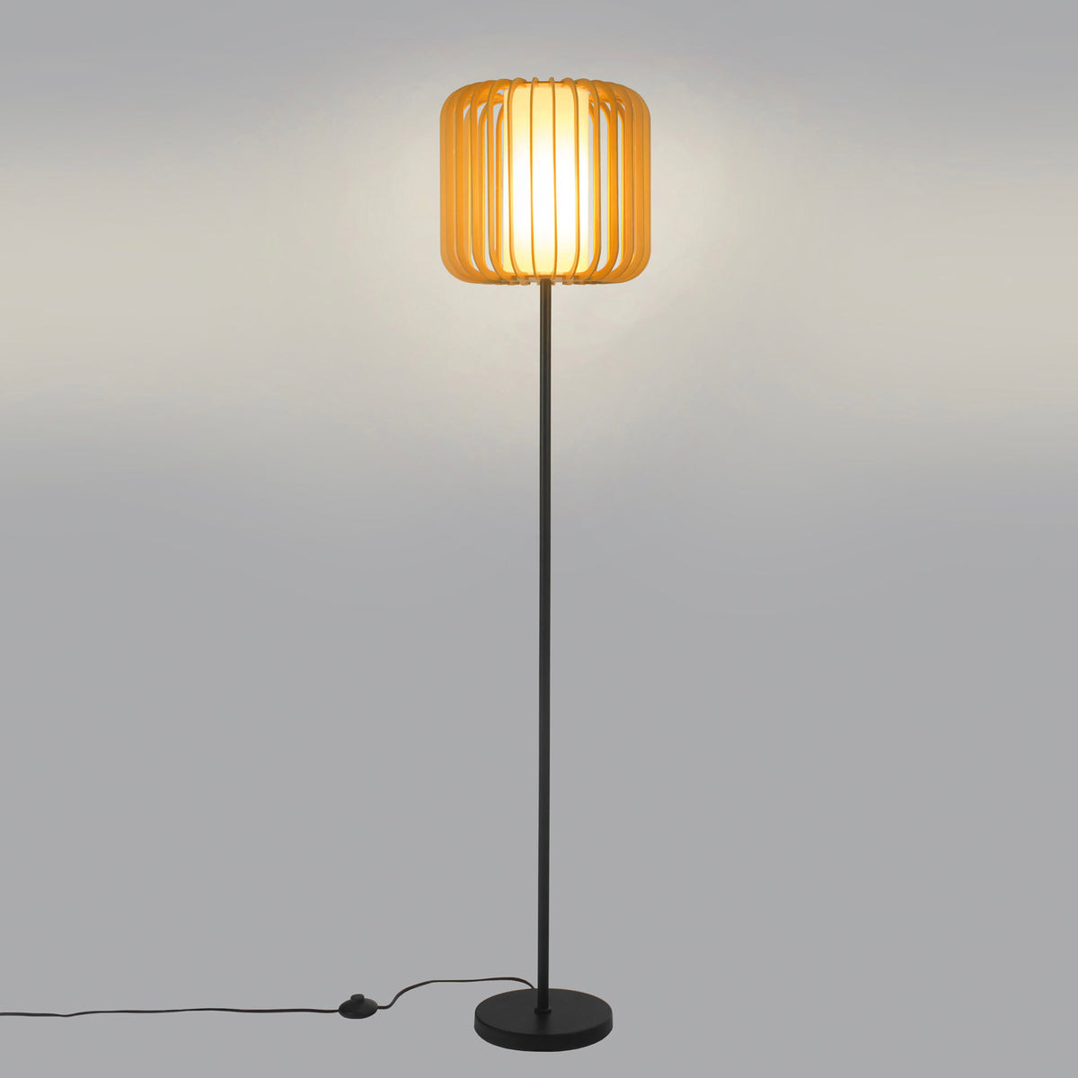 Estevez Luminario De Pie Viva Decorativo E26 Acero Madera Ø350 Mm, Modelo EDE-0201-NAT
