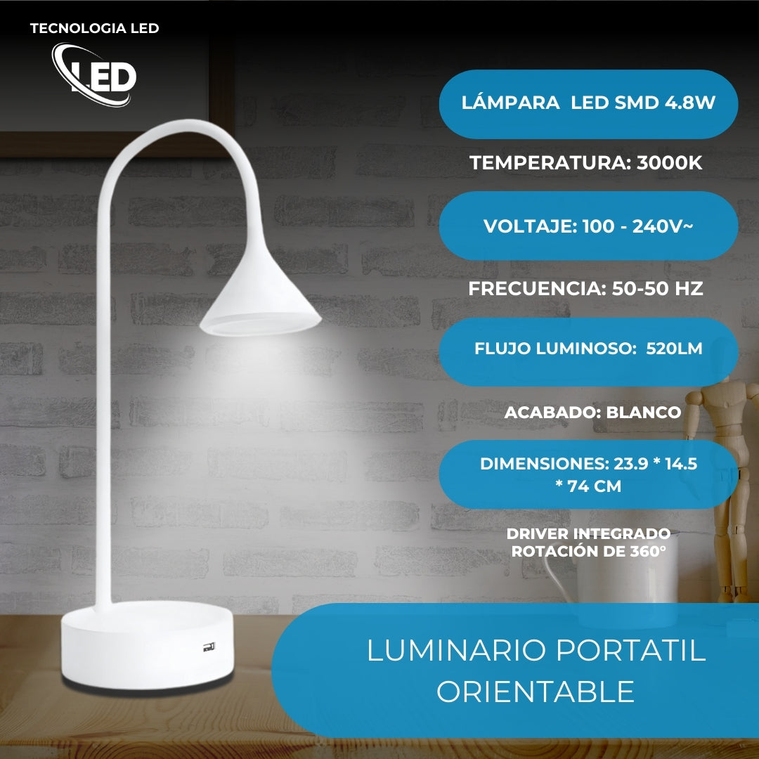 Lámpara LED de Escritorio Estevez EDE-0271-NEG: Luz Cálida