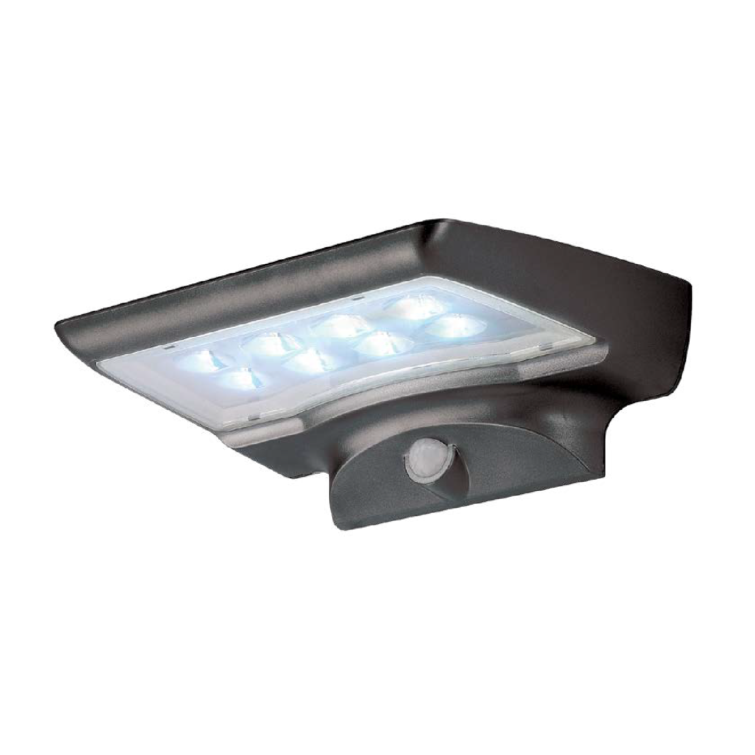 Estevez Luminario LED Solar 4W con Sensor Crepuscular y de Movimiento para Sobreponer en Muro Exterior, Modelo ETX-0104-NEG