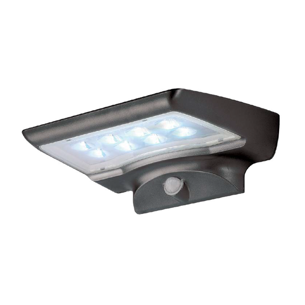 Estevez Luminario LED Solar 4W con Sensor Crepuscular y de Movimiento para Sobreponer en Muro Exterior, Modelo ETX-0104-NEG