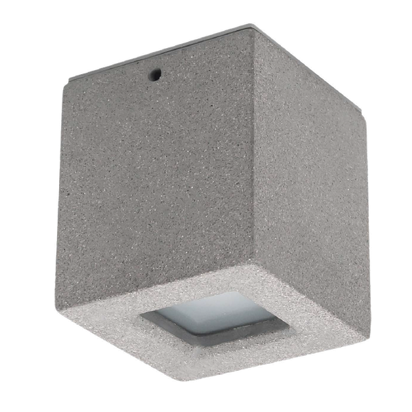  Luminario LED Estevez Cemento y Cristal 60W para Muro/Techo Exterior | Apto Zona Salina | Modelo ETX-0201-CEM - Luzdeco