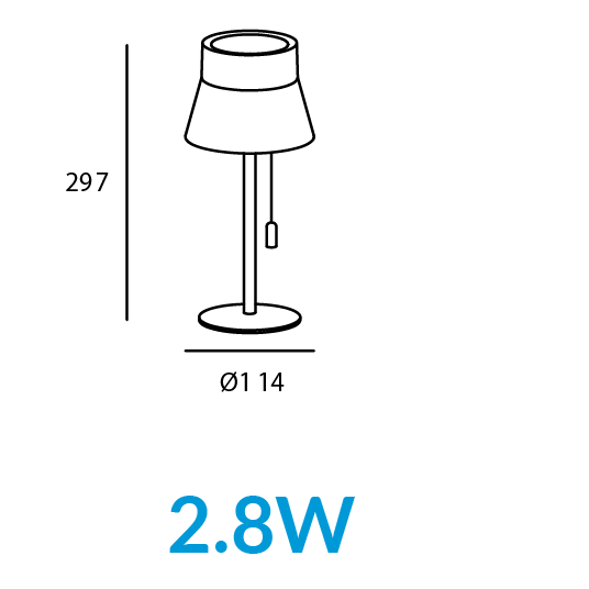 Luminario de Mesa LED Solar Portátil Estevez ETX-0263-NEG - 2.8W, 3000K, Recargable - Luzdeco