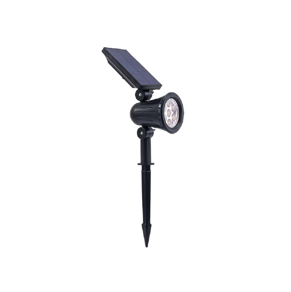 Luminario Solar con Estaca y Sobreponer Estevez ETX-0400-NEG - 6W 6500K, IP66 - Luzdeco