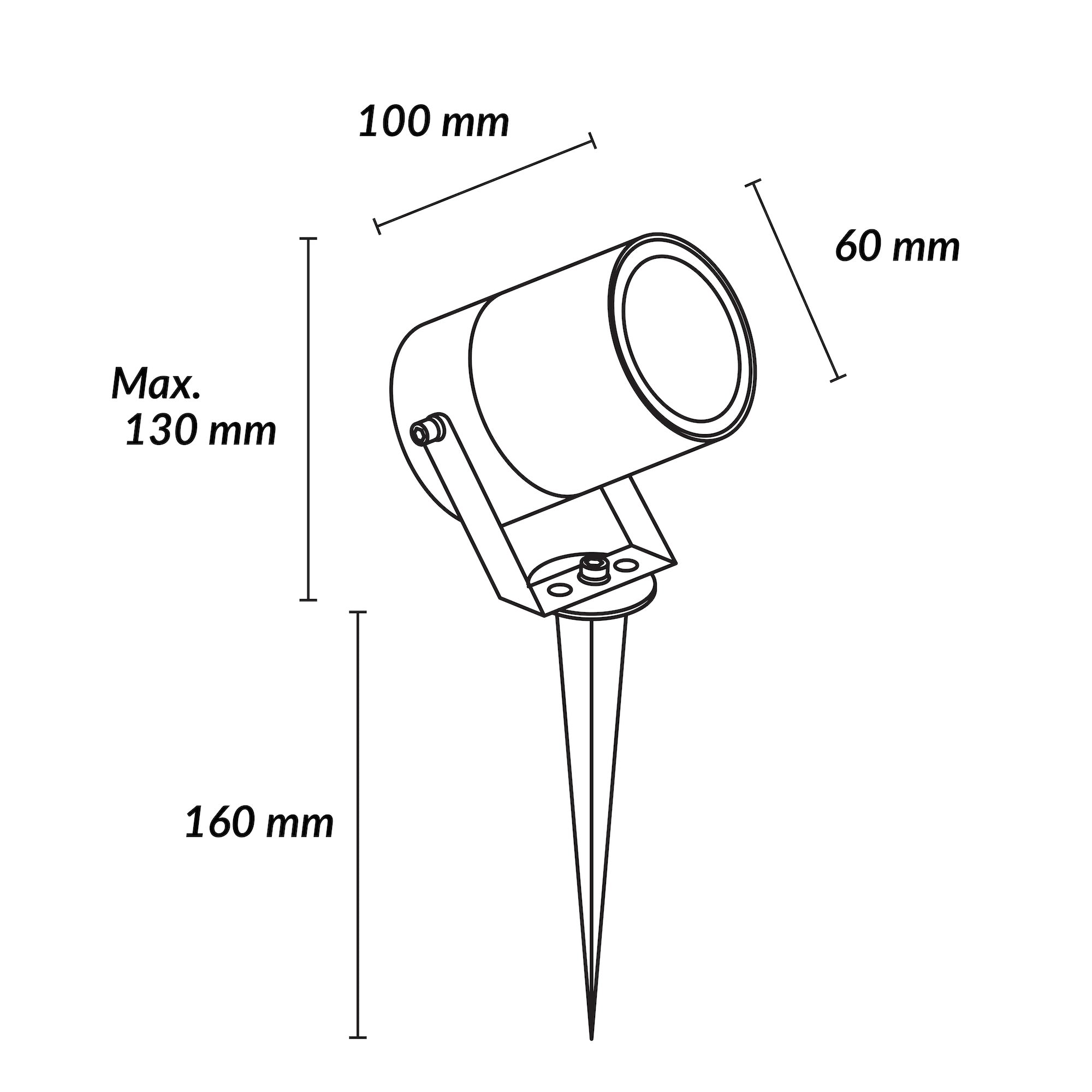 Estevez Luminaria LED de exterior tipo proyector GU10 IP65, Modelo ETX-0634-NEG