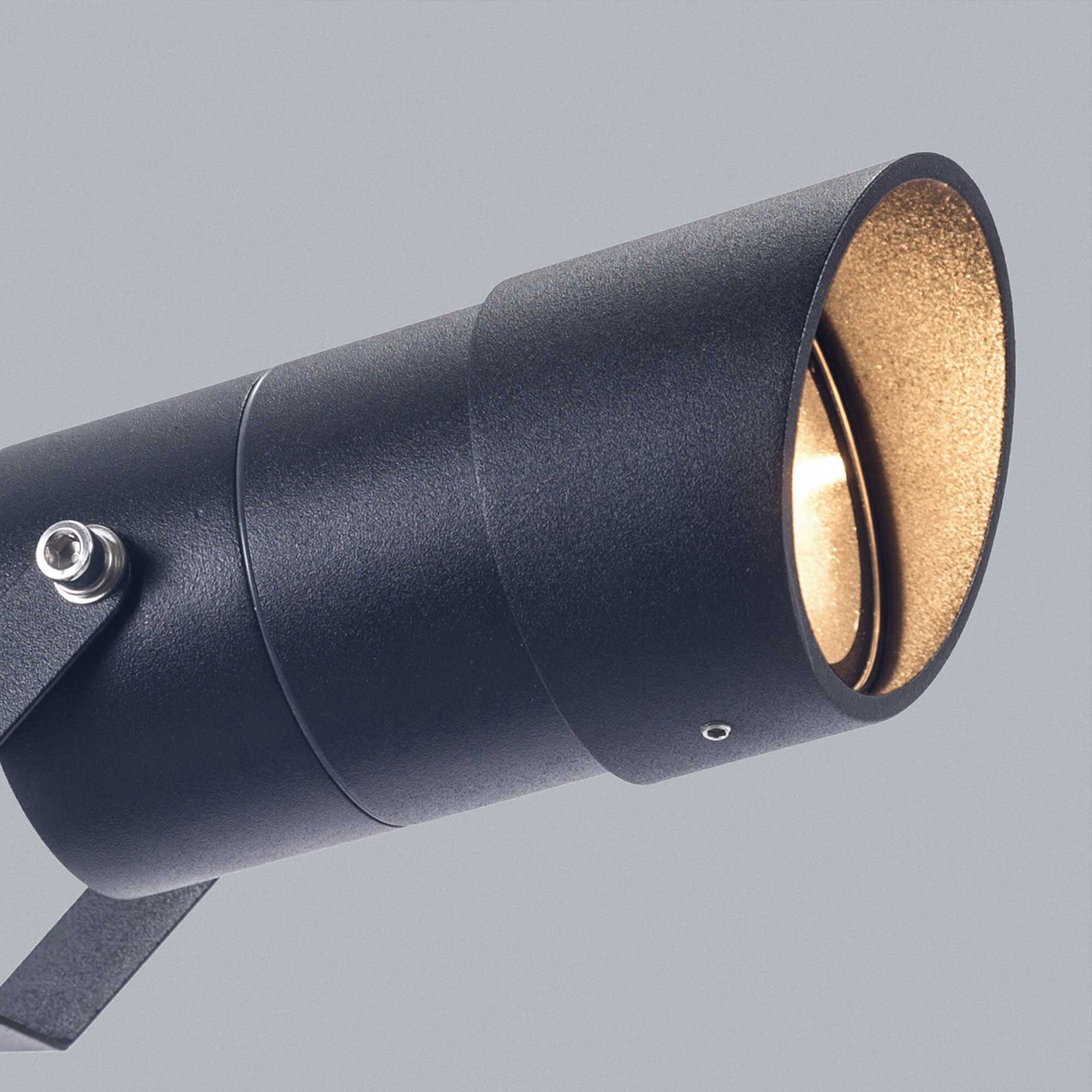 Estevez Luminaria LED de exterior tipo proyector GU10 IP65, Modelo ETX-0634-NEG