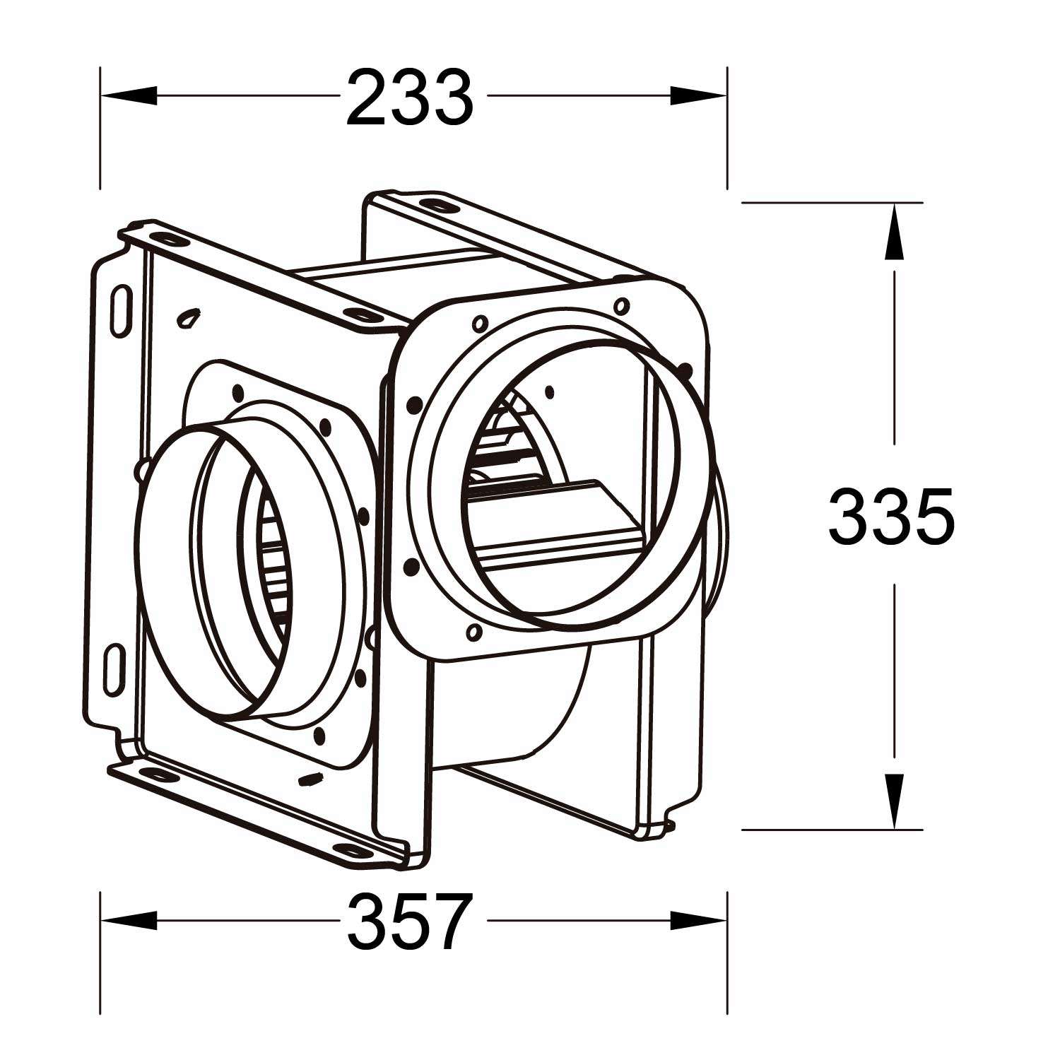 Estevez Extractor de Aire In Line Blower Centrífugo Vertical 6", Modelo EVF-FF1545