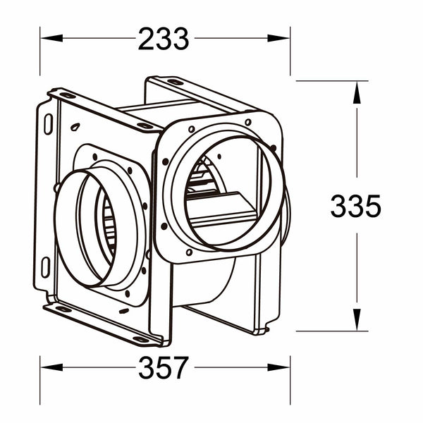 Estevez Extractor de Aire Centrífugo Vertical 6" (Modelo EVF-FF1545) - Blower Silencioso y Potente - Luzdeco