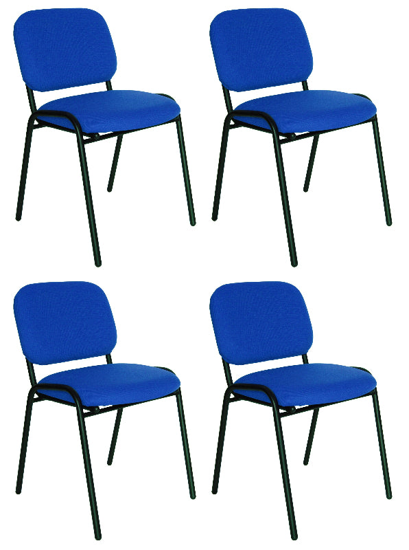 Offiho Set de 4  Sillas de Oficina para Visita Tapizada con Estructura de Acero, Modelo ECOVISITA