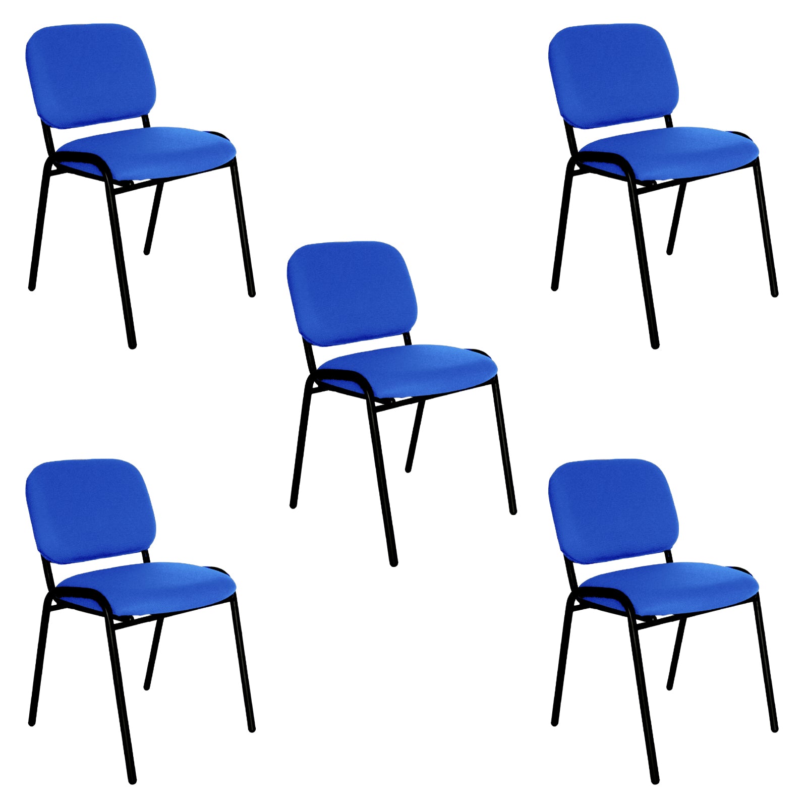 Offiho Set de 5 Sillas de Oficina para Visita Tapiz Personalizable con Estructura de Acero, Modelo ECOVISITA