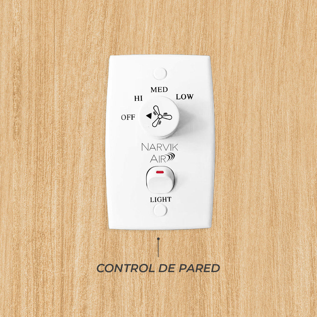 Narvik Ventilador de Techo Con Luz de 56"  4 Aspas de Aluminio con Acabado de Madera Control de Pared, Modelo NA3023