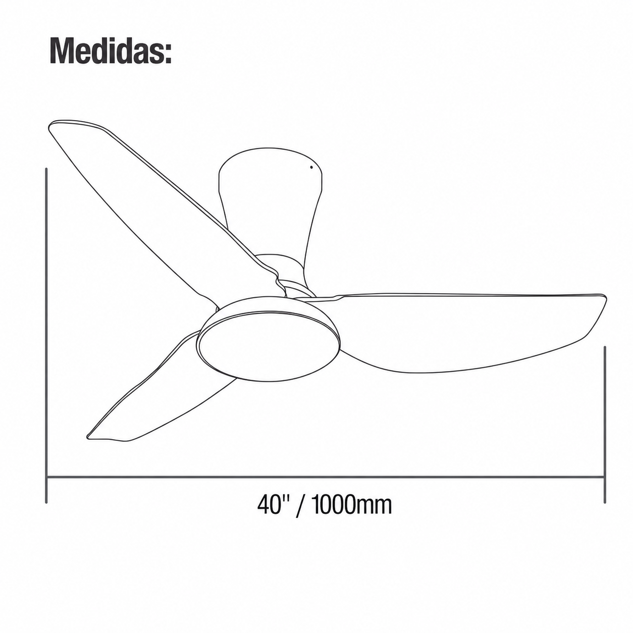 Ipsa Ventilador de Techo de 52" de 3 Aspas con Luz CCT y control Remoto, Modelo FIDJI
