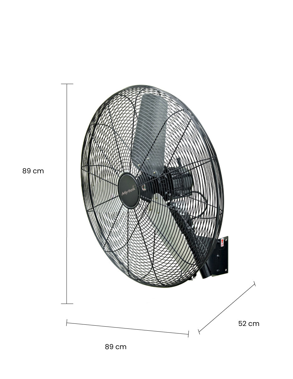 Mytek Ventilador de Pared de 30" Industrial 206W , Potente Oscilación 90°, Modelo 3363