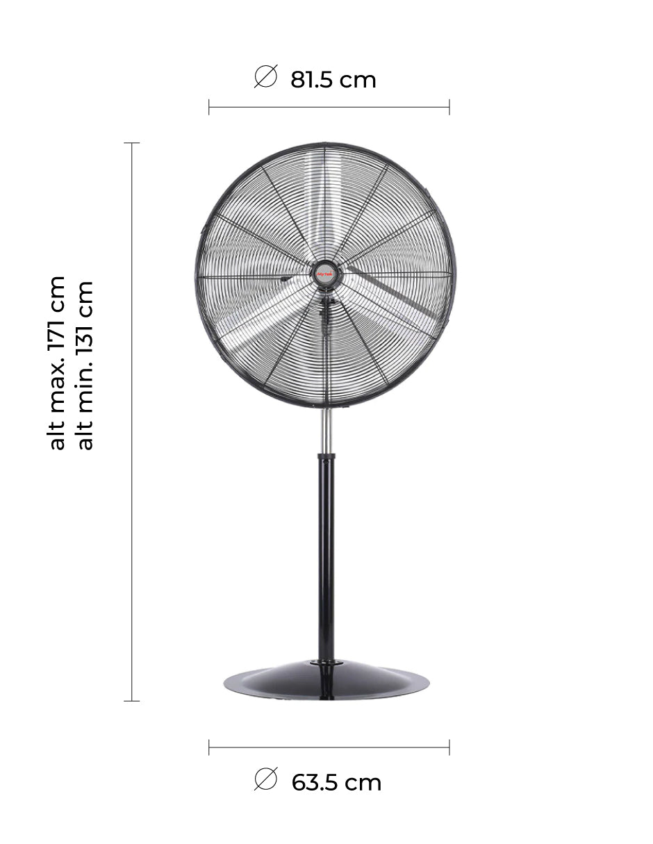 Mytek Ventilador de Pedestal Industrial de 30 Pulgadas 230W, Modelo 3421