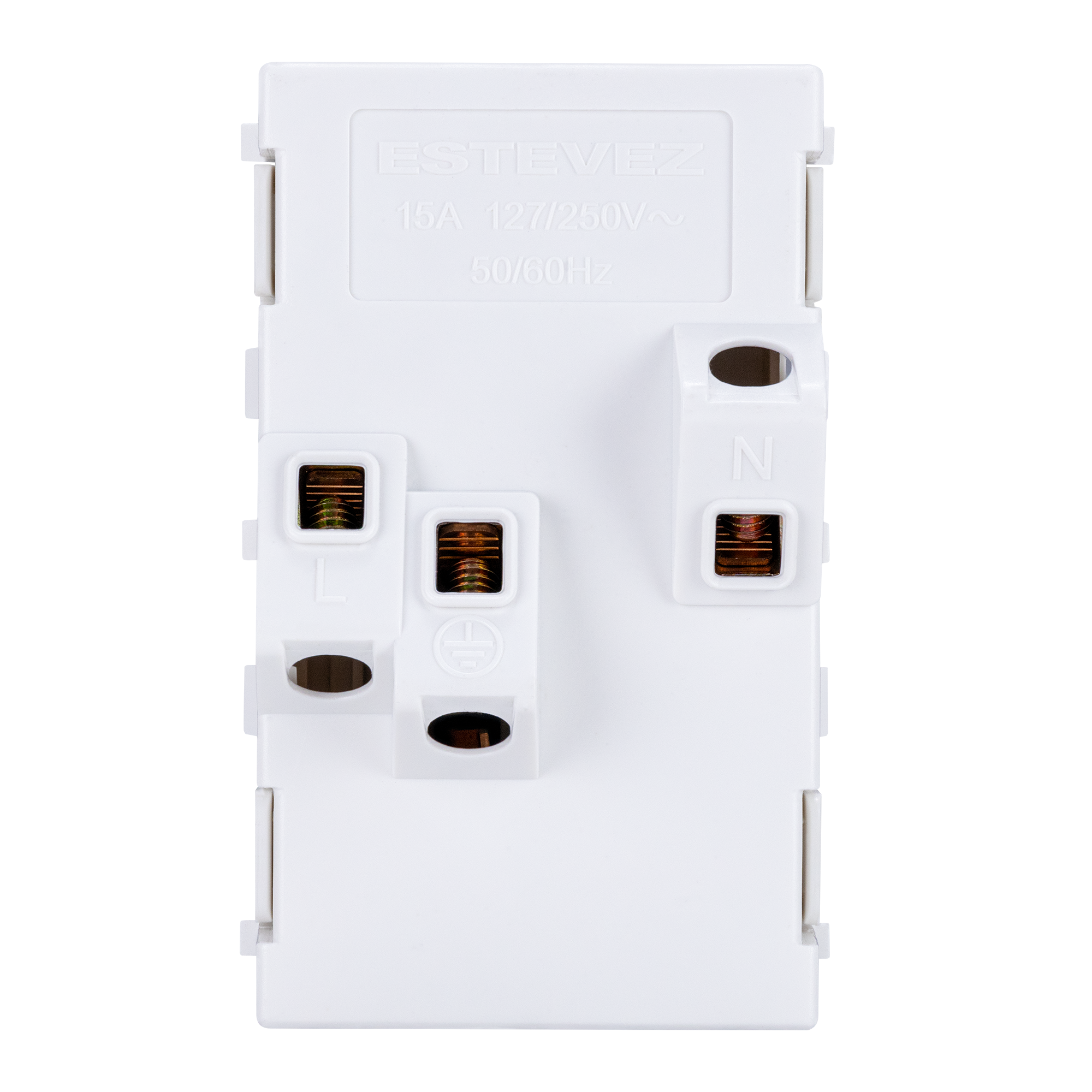 Estevez Contacto Dúplex 2P+T con Protección Infantil 3 Módulos Omega, Modelo HC-E70310