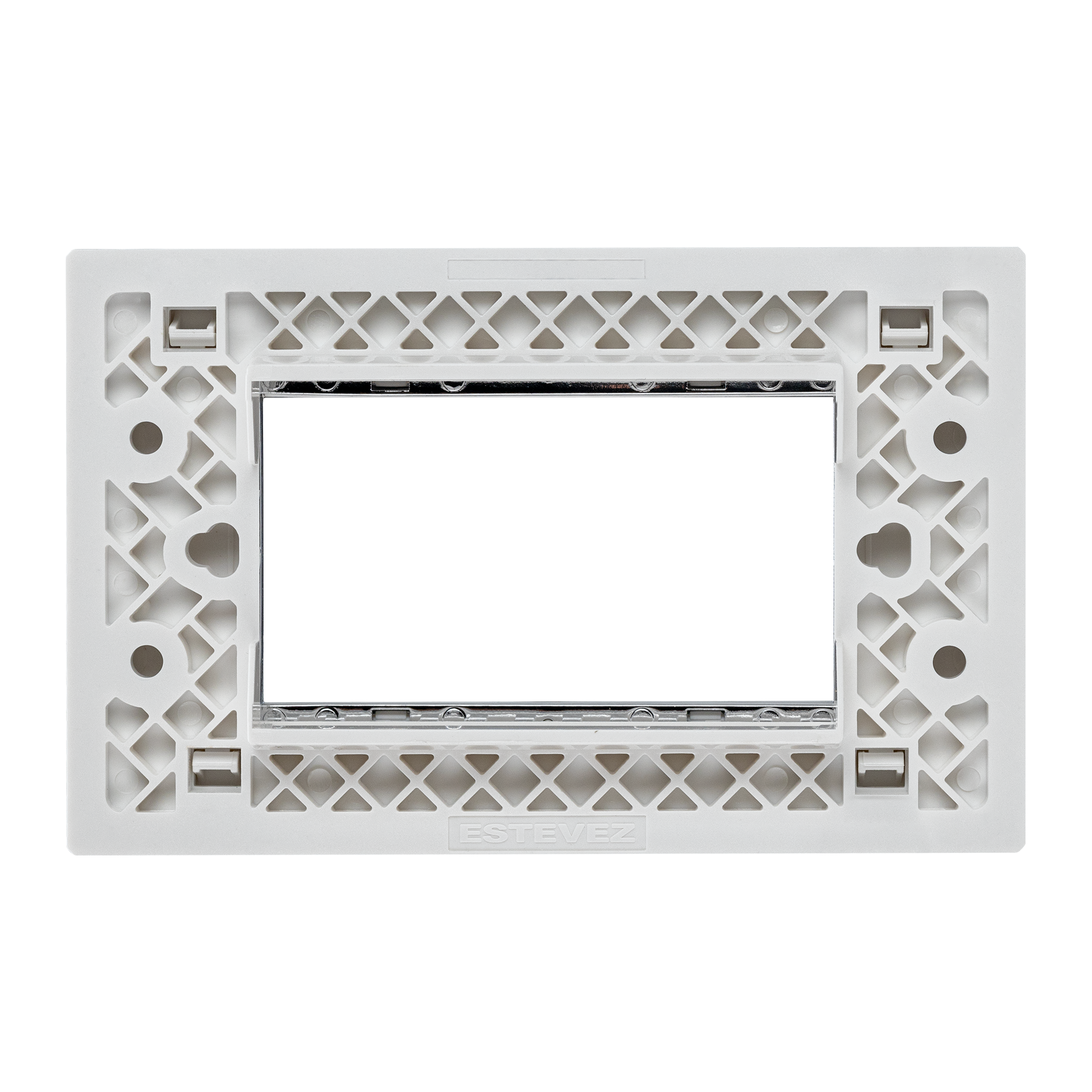 Estevez Placa 3 Ventanas con Marco Interior Cromo Omega, Modelo HC-E723