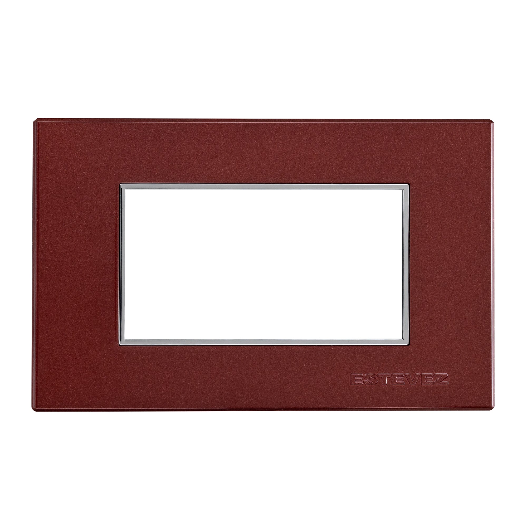 Estevez Placa 3 Ventanas con Marco Interior Cromo Omega, Modelo HC-E723