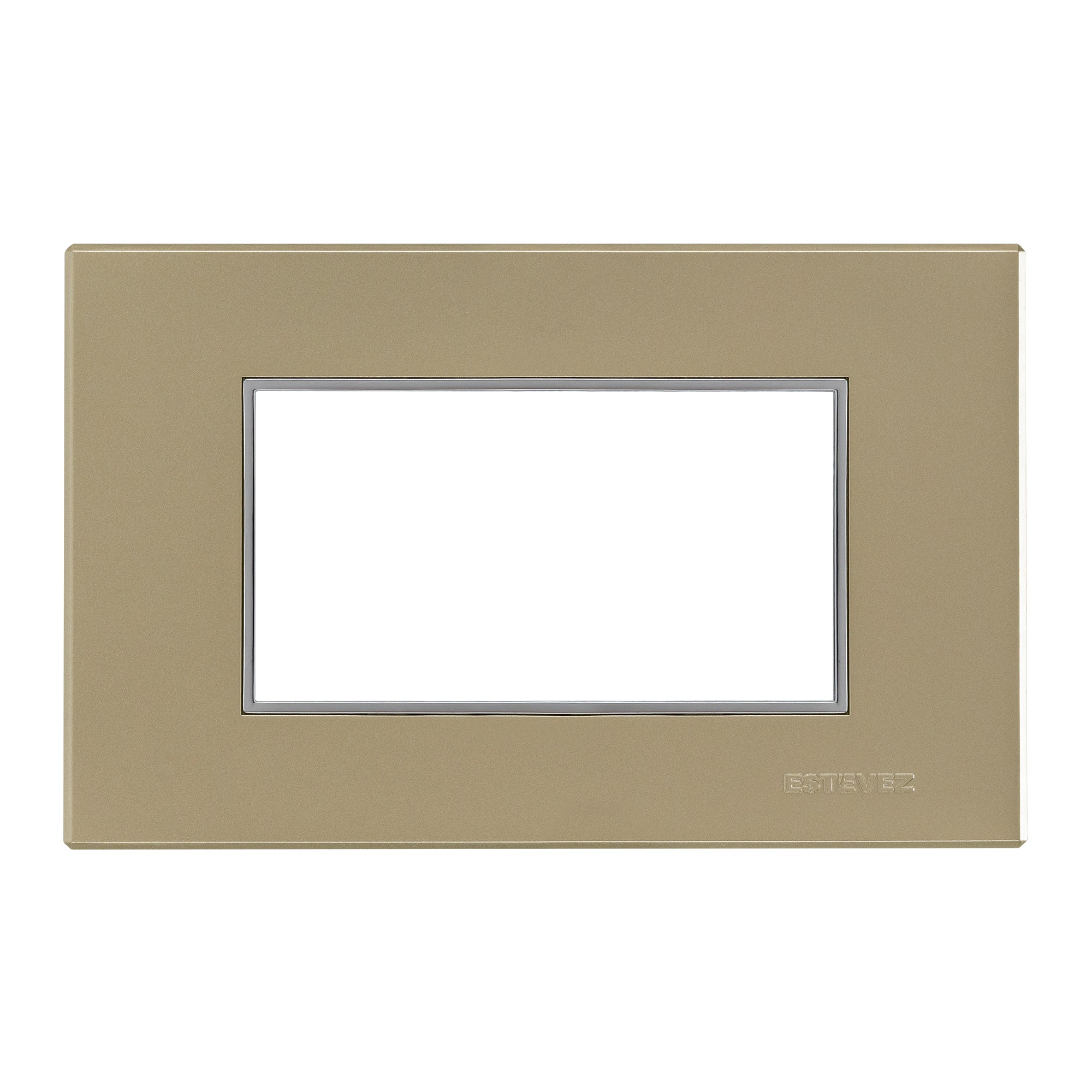 Estevez Placa 3 Ventanas con Marco Interior Cromo Omega, Modelo HC-E723