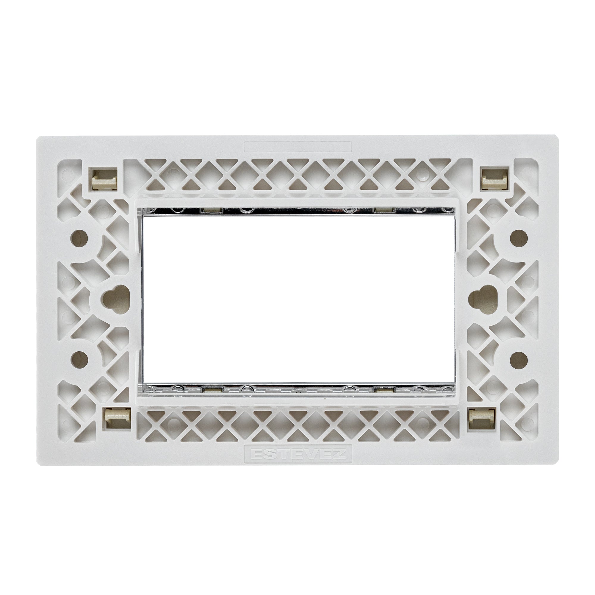 Estevez Placa 3 Ventanas con Marco Interior Cromo Omega, Modelo HC-E723