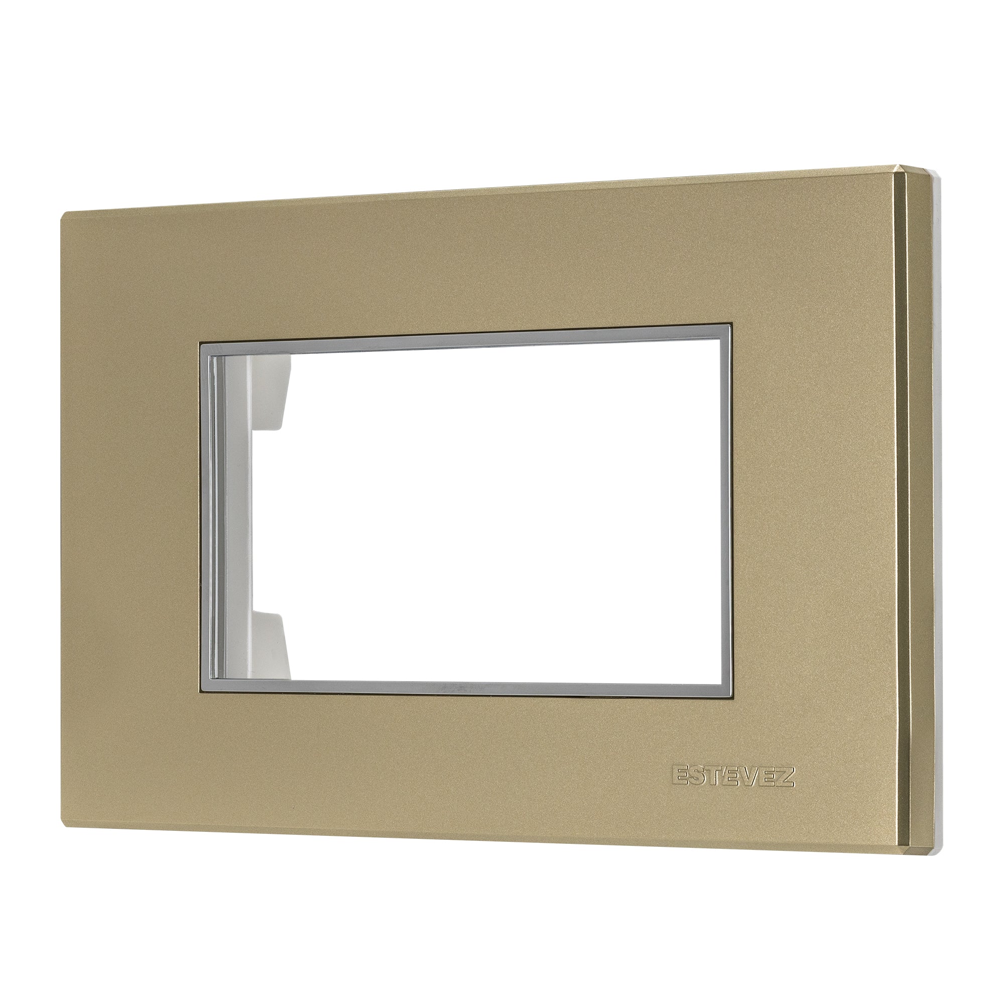 Estevez Placa 3 Ventanas con Marco Interior Cromo Omega, Modelo HC-E723