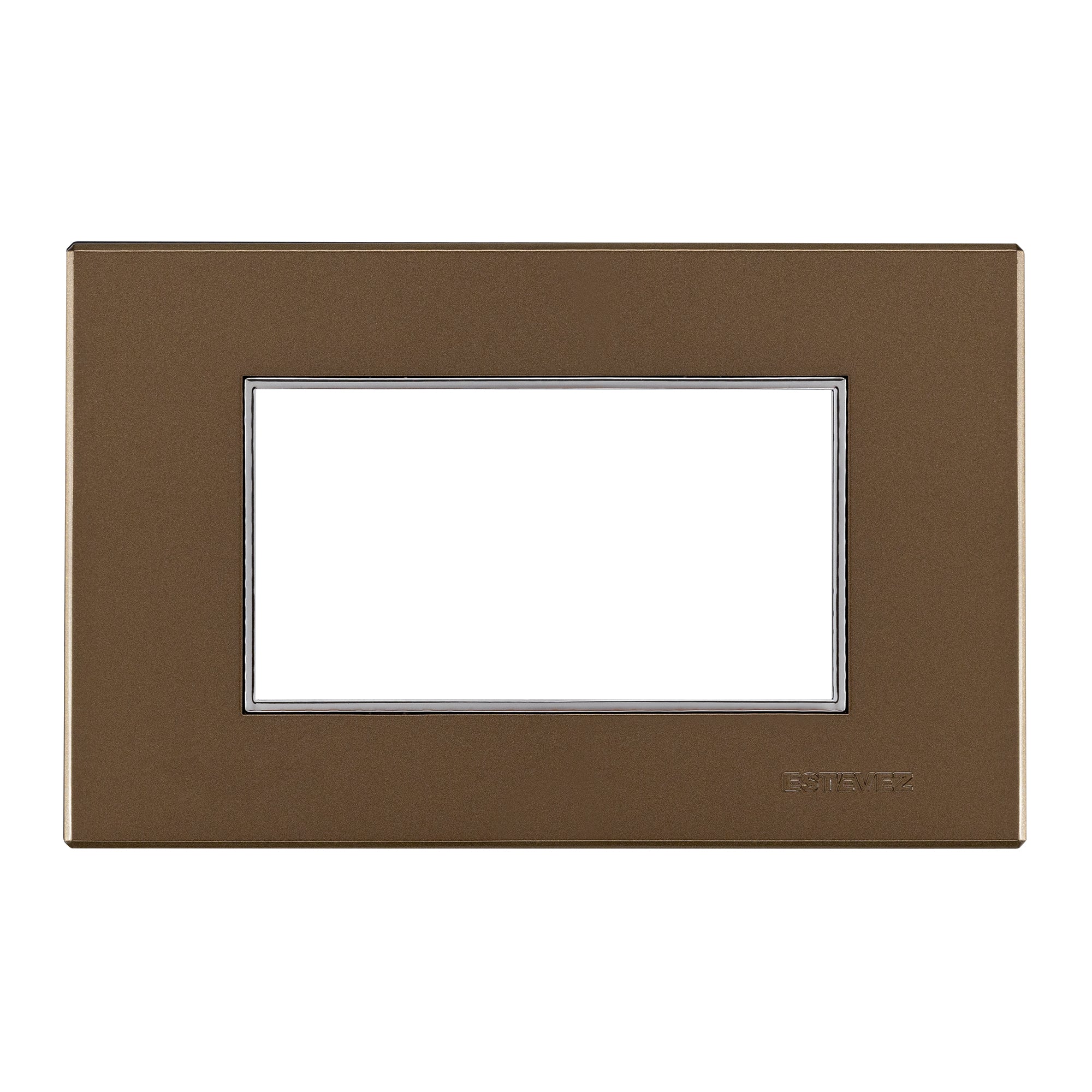 Estevez Placa 3 Ventanas con Marco Interior Cromo Omega, Modelo HC-E723