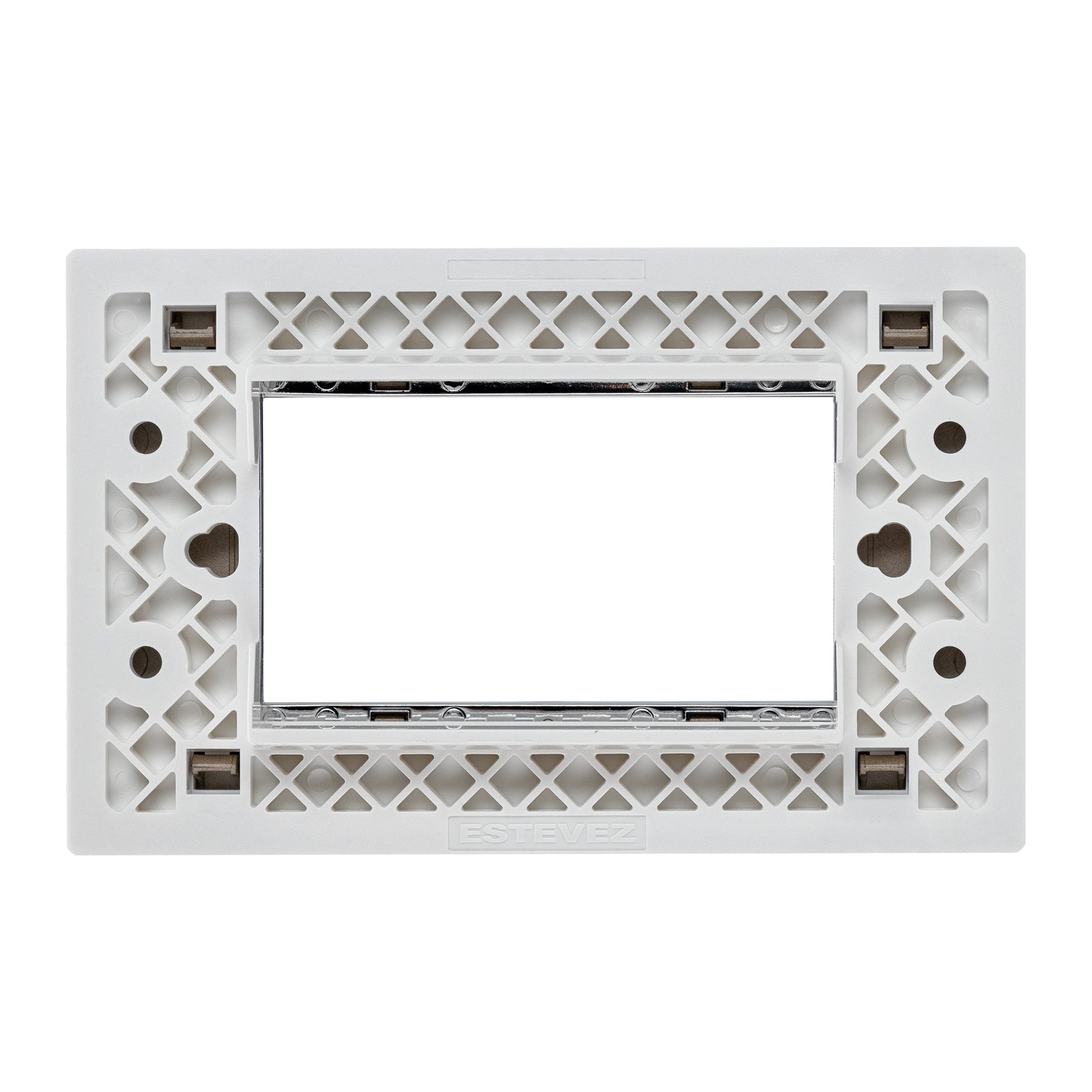 Estevez Placa 3 Ventanas con Marco Interior Cromo Omega, Modelo HC-E723