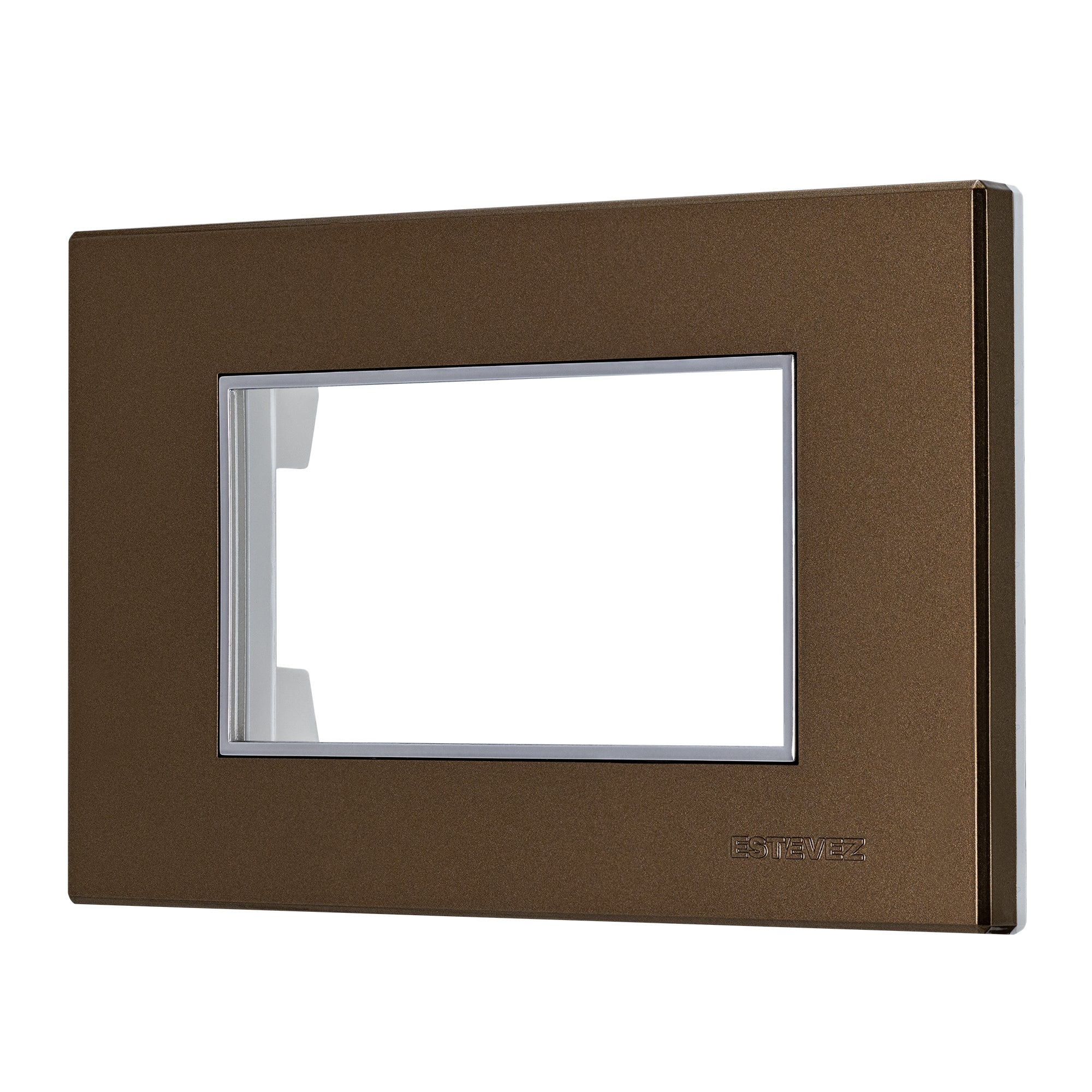 Estevez Placa 3 Ventanas con Marco Interior Cromo Omega, Modelo HC-E723