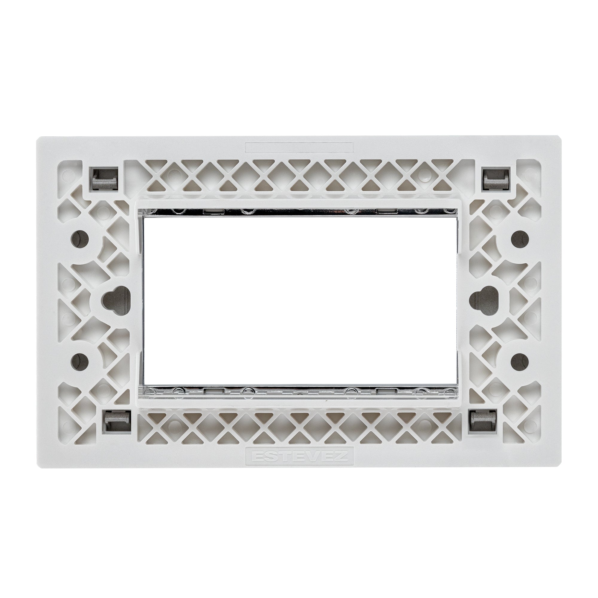 Estevez Placa 3 Ventanas con Marco Interior Cromo Omega, Modelo HC-E723