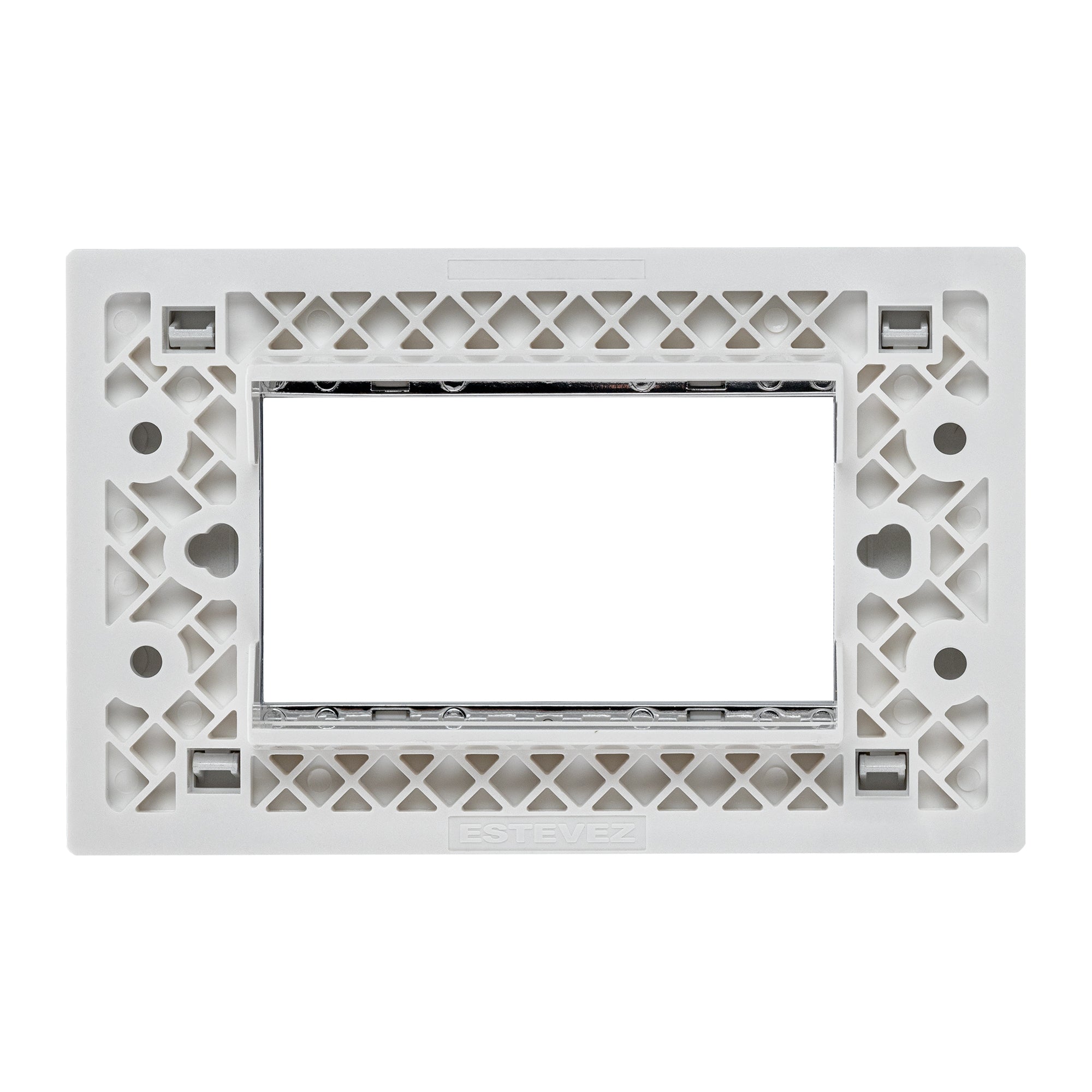 Estevez Placa 3 Ventanas con Marco Interior Cromo Omega, Modelo HC-E723