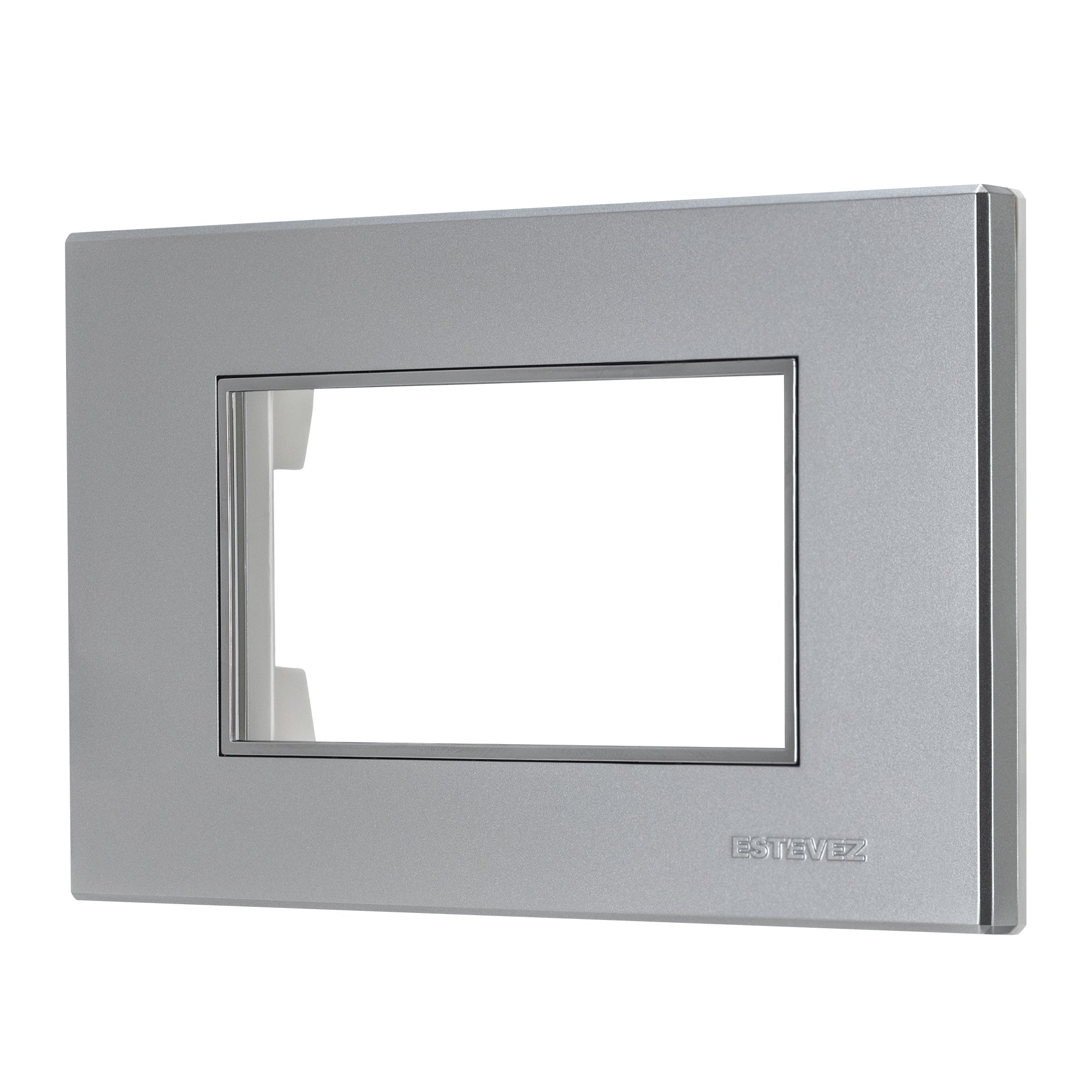 Estevez Placa 3 Ventanas con Marco Interior Cromo Omega, Modelo HC-E723