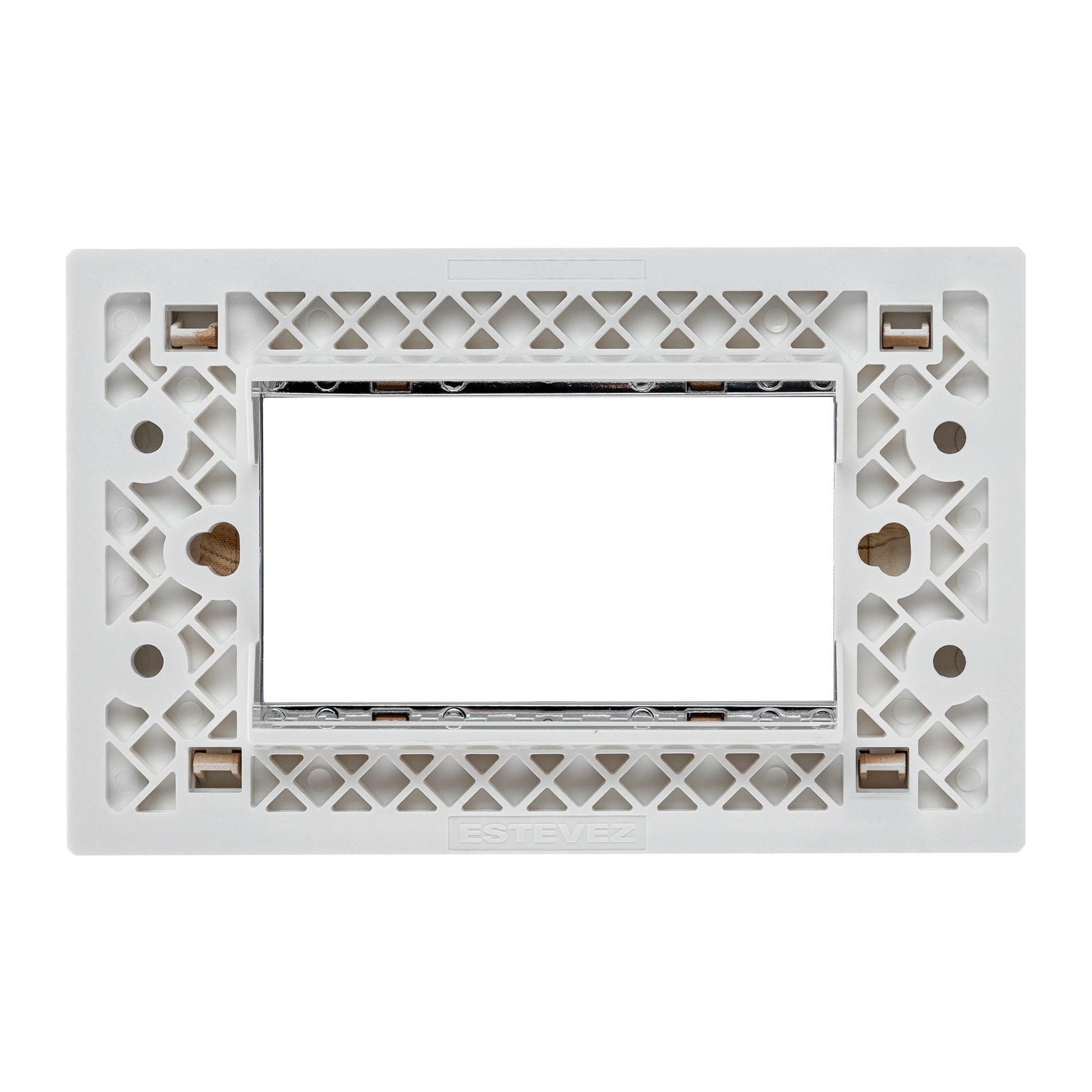 Estevez Placa 3 Ventanas con Marco Interior Cromo Omega, Modelo HC-E723