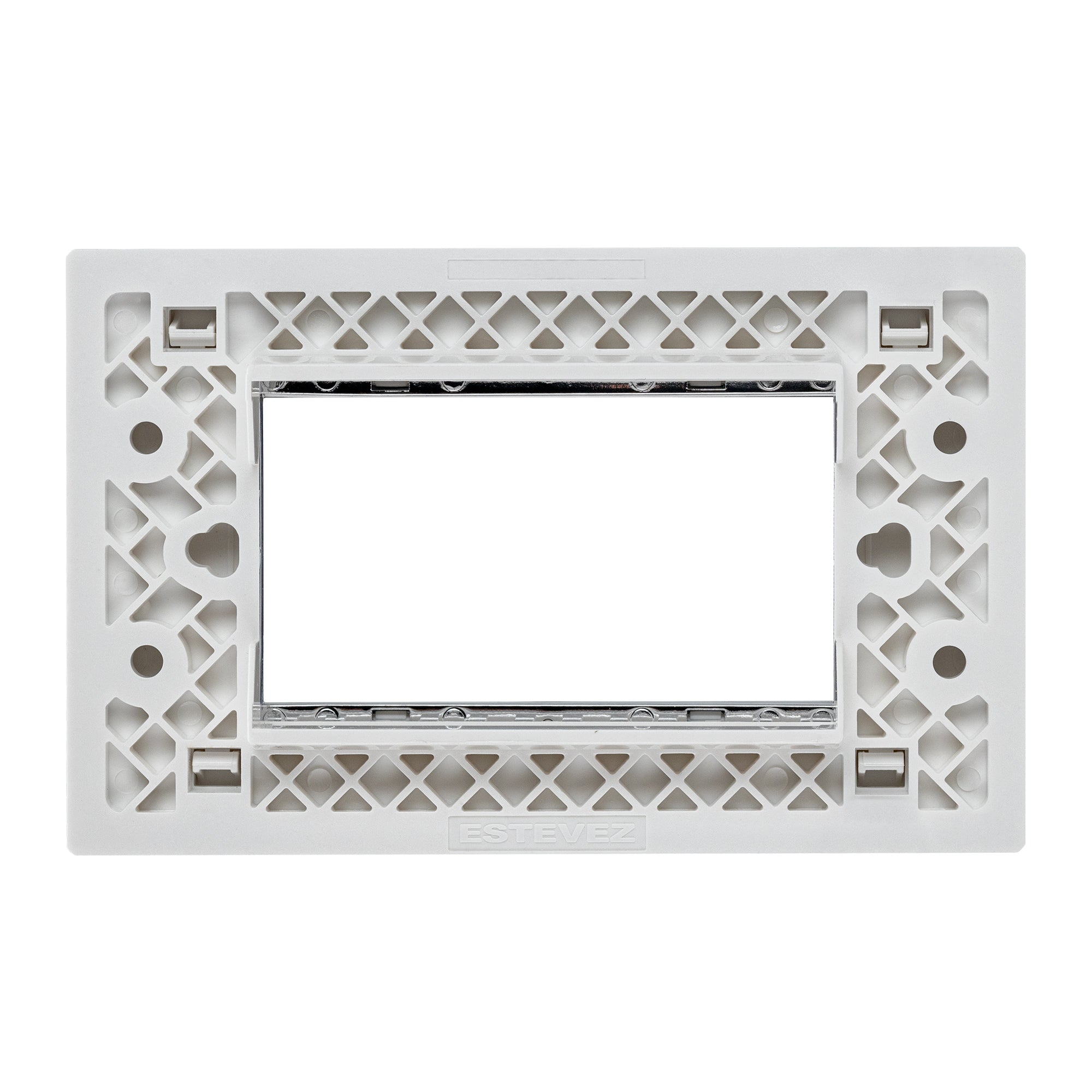 Estevez Placa 3 Ventanas con Marco Interior Cromo Omega, Modelo HC-E723