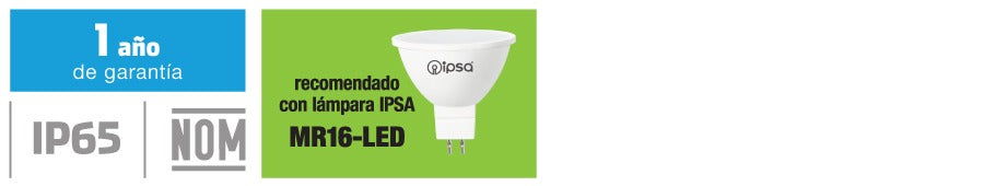 Foco Empotrable Ipsa LED-R-01/B | Base GU5.3 | MR16 | Diseño Moderno | Iluminación Interior- Luzdeco