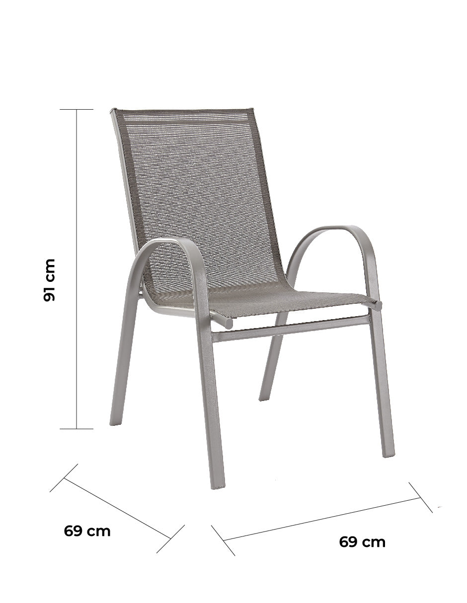 Naterial Set de Comedor: Mesa + 6 Sillas + Sombrilla para Jardín  Apta para Exterior, Modelo Alma