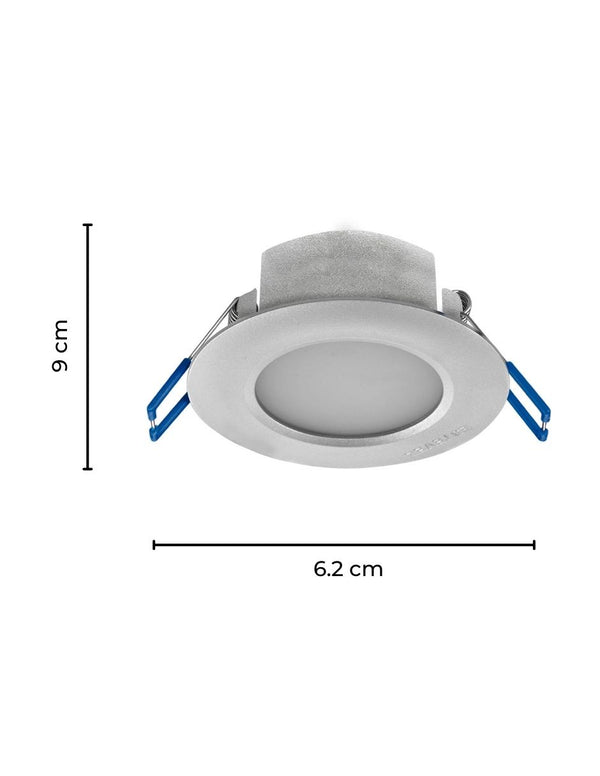 Estevez Pack de 4 Luminarios Empotrables LED de 5W 4000K Niquel, Modelo Eco LED